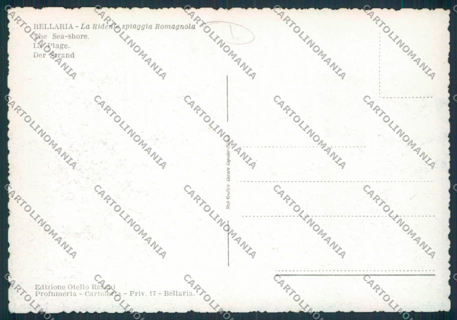 Rimini Bellaria FG cartolina MQ1883 – retro