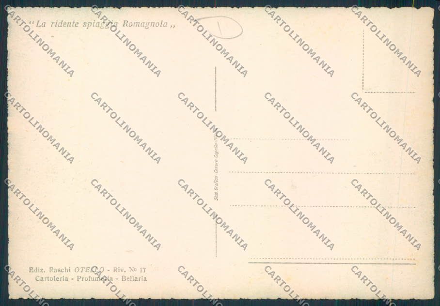 Rimini Bellaria FG cartolina MQ1885 – retro