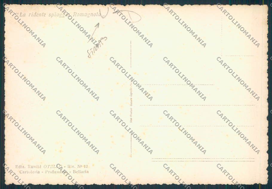 Rimini Bellaria STRAPPO FG cartolina MQ1886 – retro
