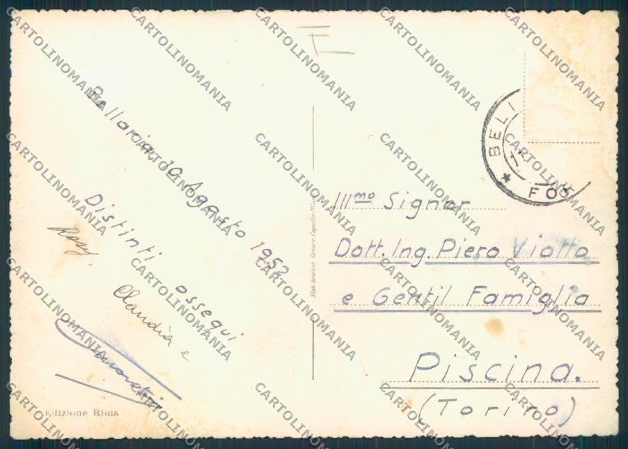 Rimini Bellaria FG cartolina MQ1892 – retro