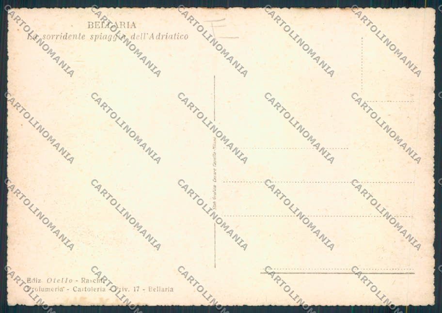 Rimini Bellaria FG cartolina MQ1896 – retro