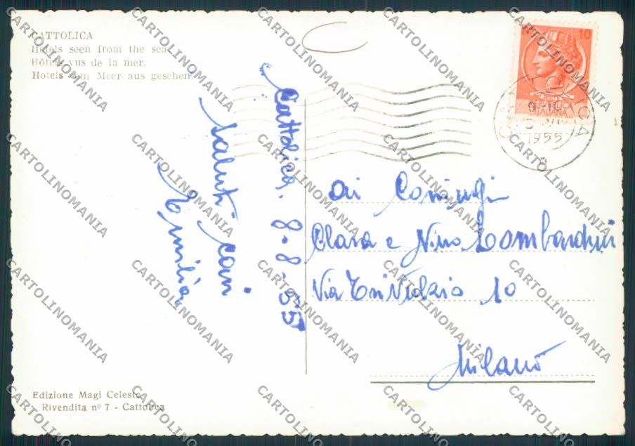 Rimini Cattolica Foto FG cartolina MQ1931 – retro