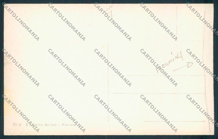 Rimini Riccione PIEGHINA cartolina MQ1950 – retro