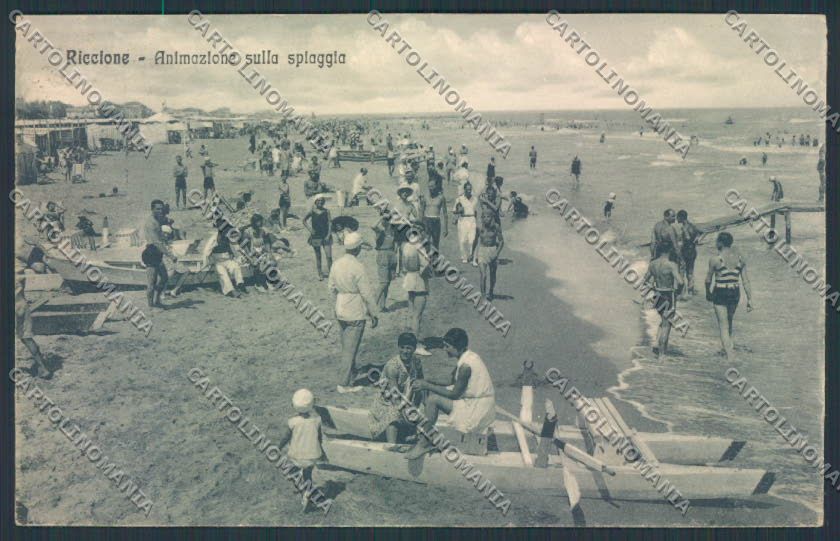 Rimini Riccione cartolina MQ1958 – fronte