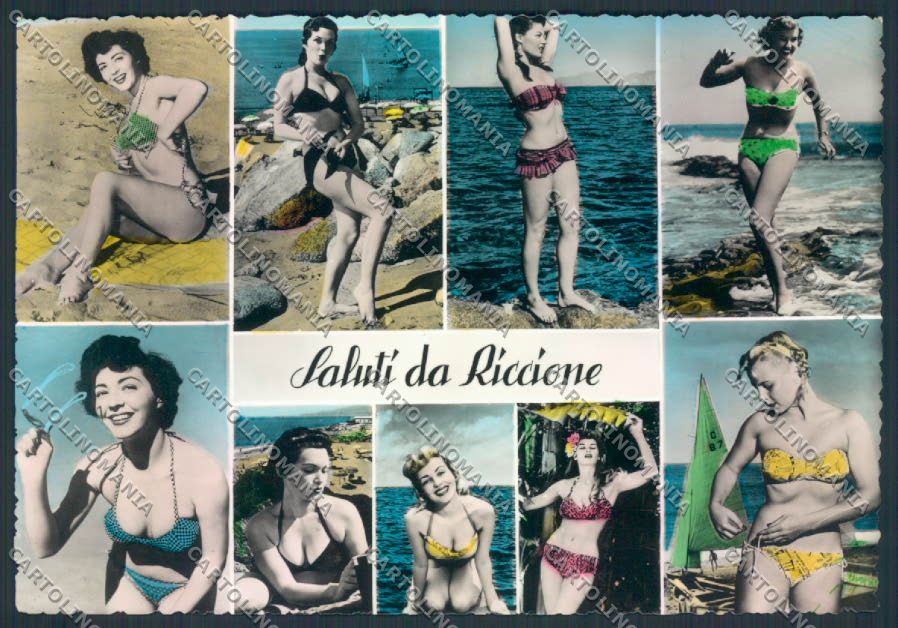 Rimini Riccione Foto FG cartolina MQ1988 – fronte