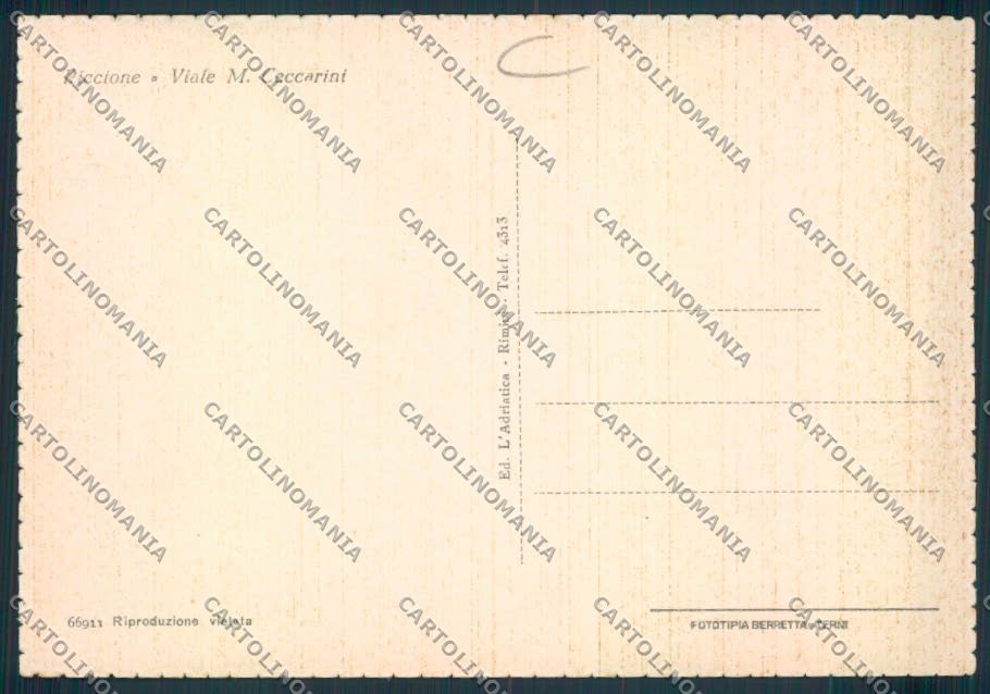 Rimini Riccione FG cartolina MQ1990 – retro