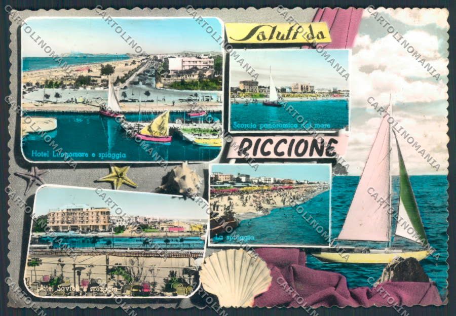 Rimini Riccione Foto FG cartolina MQ1994 – fronte