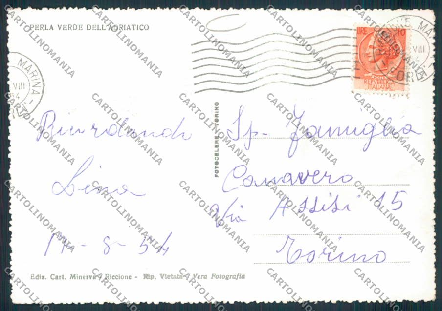 Rimini Riccione Foto FG cartolina MQ2000 – retro