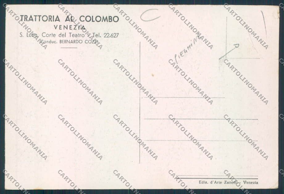 Venezia città Goldoni PIEGHINE FG cartolina MQ2033 – retro