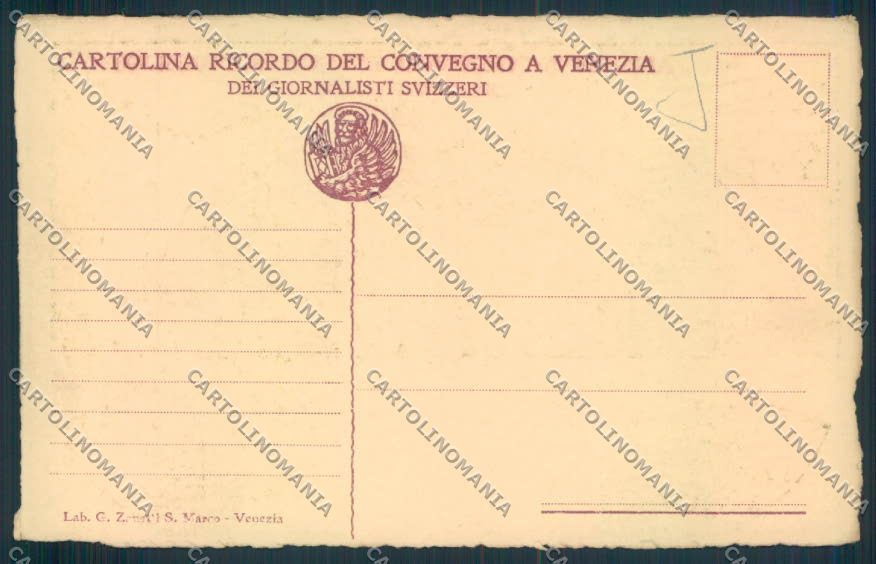 Venezia Convegno Giornalisti Svizzeri cartolina MQ2087 – retro