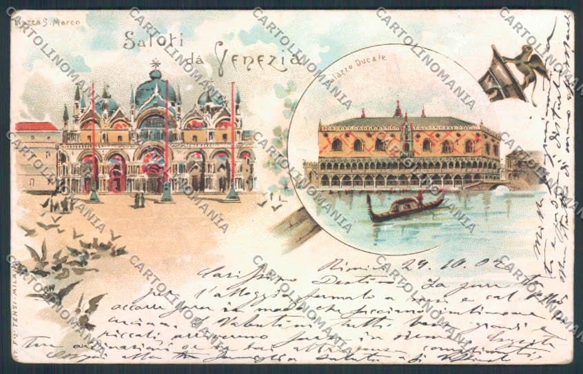 Venezia città Gruss ABRASA cartolina MQ2116 – fronte