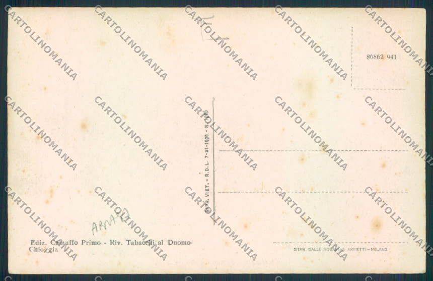 Venezia Sottomarina ABRASA cartolina MQ2309 – retro