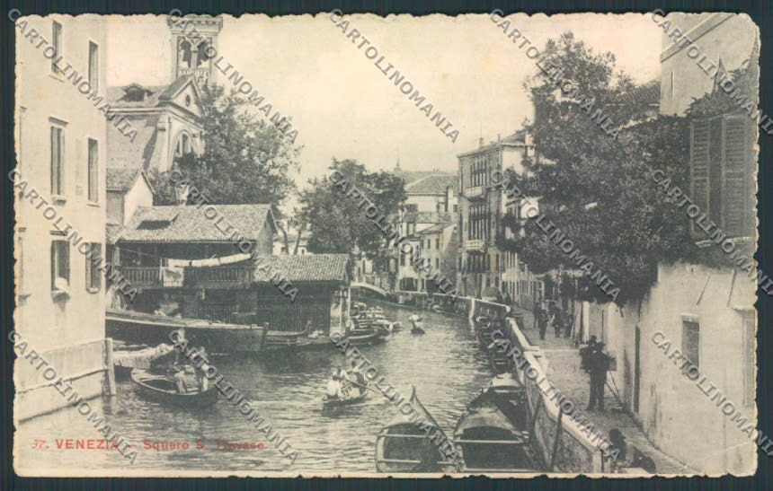 Venezia città Squero Trovaso PIEGHINA cartolina MQ2374 – fronte