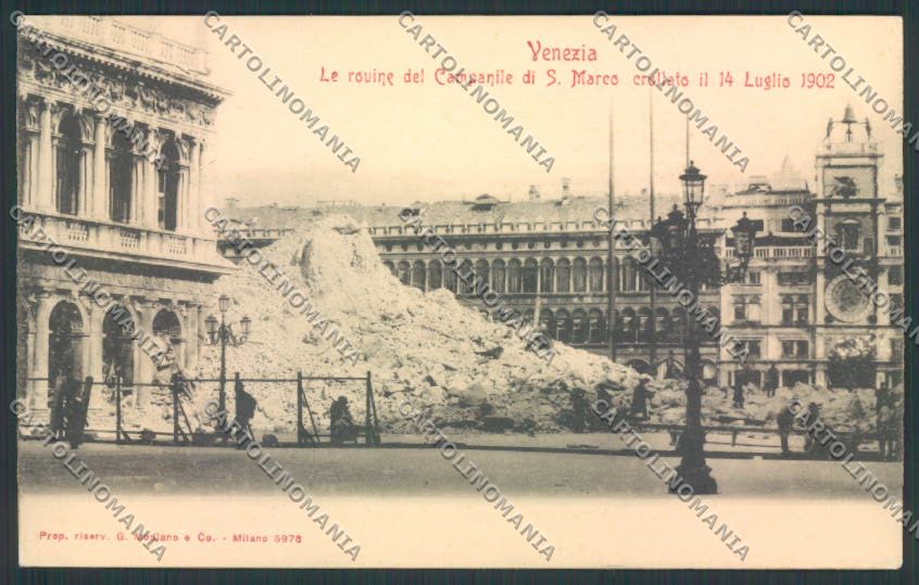 Venezia città Campanile Crollo cartolina MQ2395 – fronte