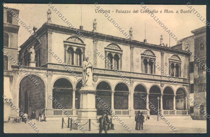Verona città Dante cartolina MQ2423 – fronte