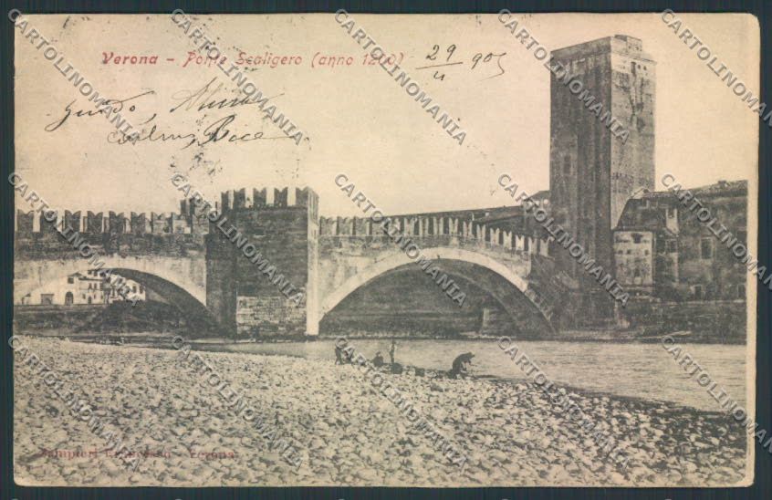 Verona città Ponte Scaligero cartolina MQ2442 – fronte