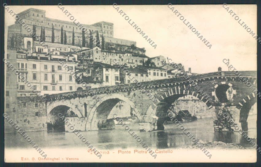 Verona città Ponte Pietra cartolina MQ2443 – fronte