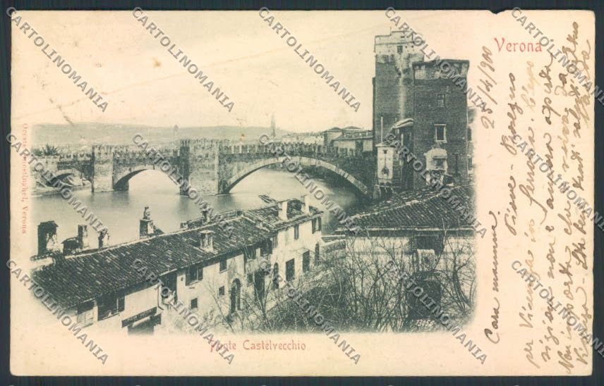 Verona Ponte Castelvecchio ABRASA cartolina MQ2445 – fronte