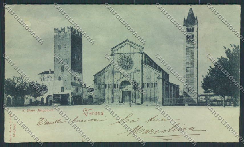Verona città San Zeno RIFILATA cartolina MQ2449 – fronte