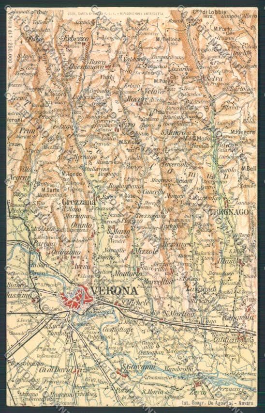 Verona città Mappa cartolina MQ2460 – fronte