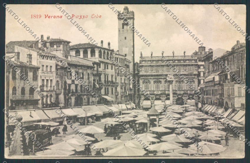 Verona città Piazza Erbe cartolina MQ2464 – fronte