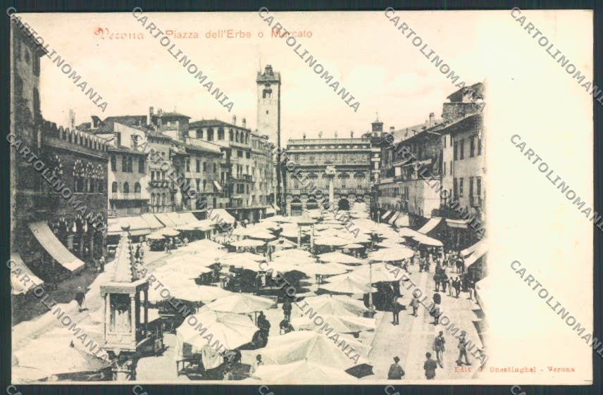 Verona città Piazza Erbe cartolina MQ2505 – fronte