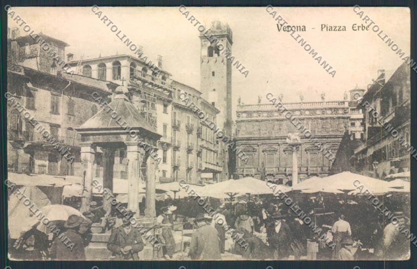 Verona città Piazza Erbe Mercato cartolina MQ2548 – fronte