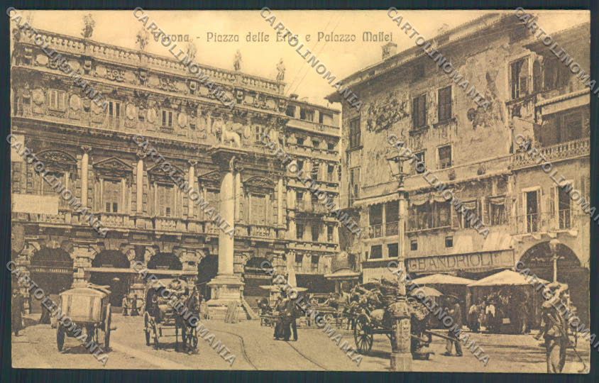 Verona città Piazza Erbe SCOLLATA cartolina MQ2555 – fronte
