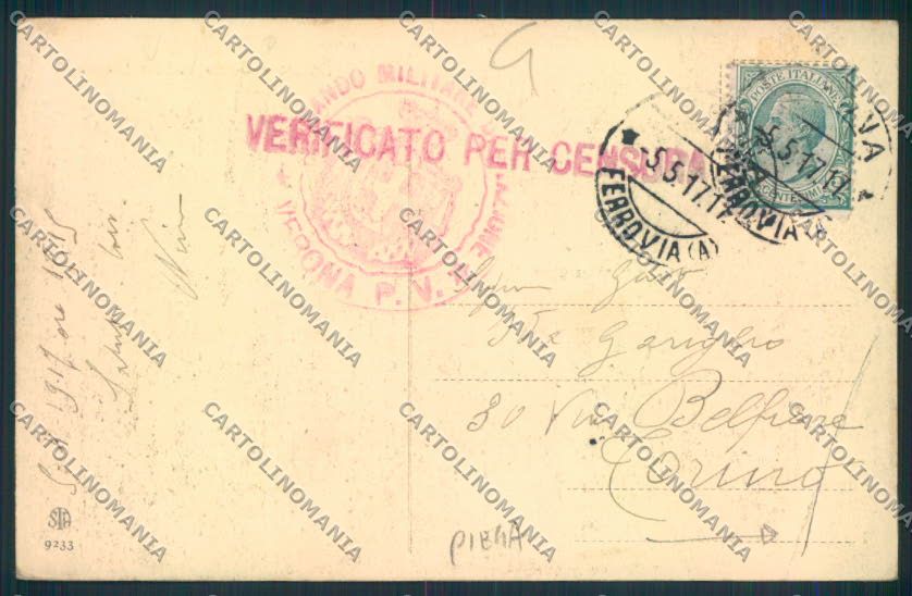 Verona città PIEGA cartolina MQ2559 – retro