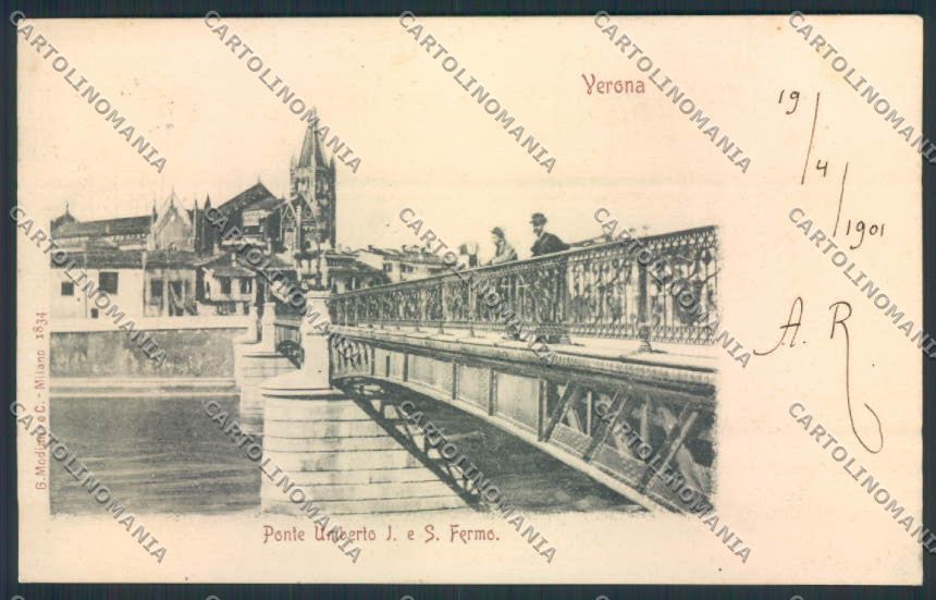 Verona città Ponte Umberto I cartolina MQ2561 – fronte