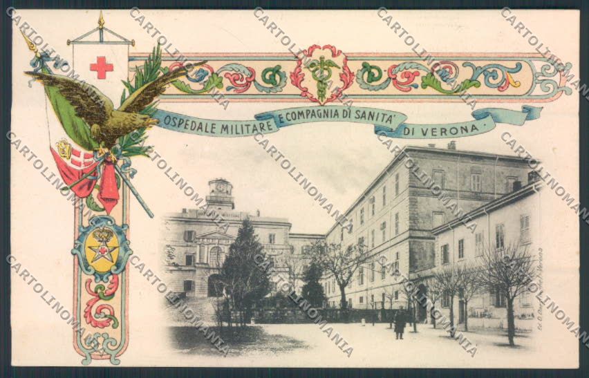 Verona città Ospedale Militare cartolina MQ2570 – fronte