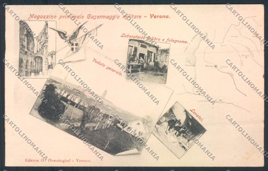 Verona città Casermaggio Militare cartolina MQ2594 – fronte