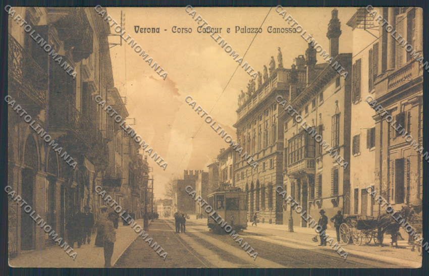 Verona città Corso Cavour Tram cartolina MQ2606 – fronte
