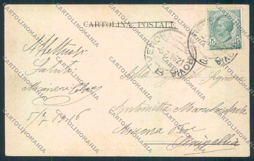 Verona città Aviazione cartolina MQ2612 – retro