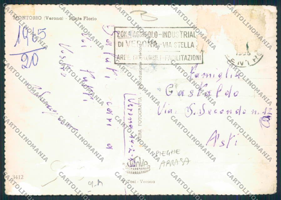 Verona Montorio PIEGHE ABRASA Foto FG cartolina MQ2628 – retro