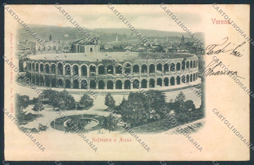 Verona città Arena Rilievo cartolina MQ2637 – fronte