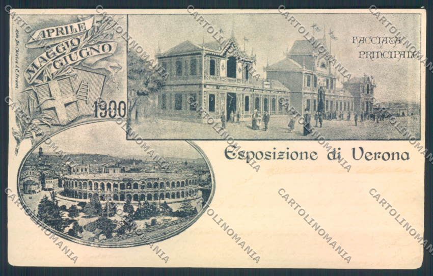 Verona città Esposizione 1901PIEGHINA cartolina MQ2663 – fronte
