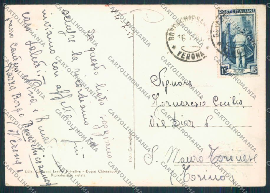 Verona Bosco Chiesanuova FG cartolina MQ2789 – retro