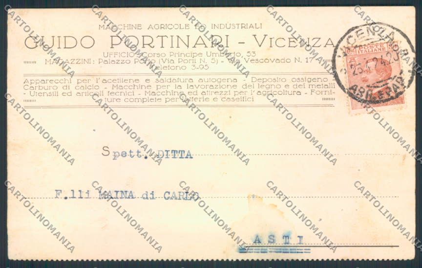 Vicenza Commerciale cartolina MQ2817 – fronte
