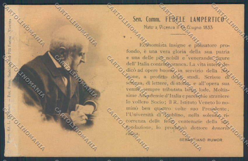 Vicenza città Lampertico cartolina MQ2855 – fronte