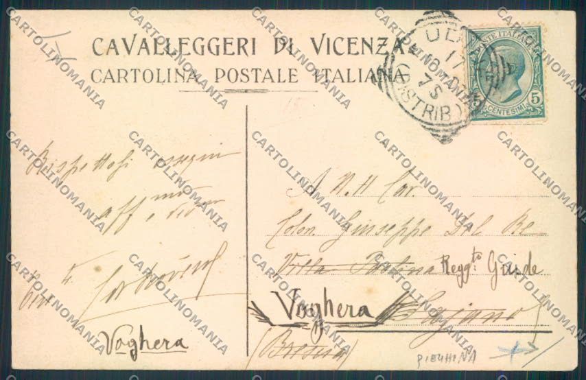 Vicenza Cavalleggeri PIEGHINA cartolina MQ2878 – retro