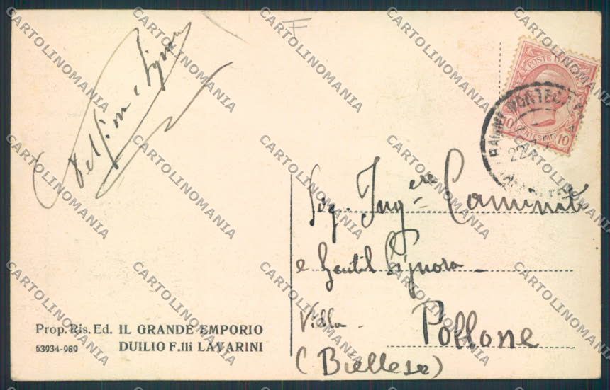 Pistoia Montecatini cartolina MQ2905 – retro