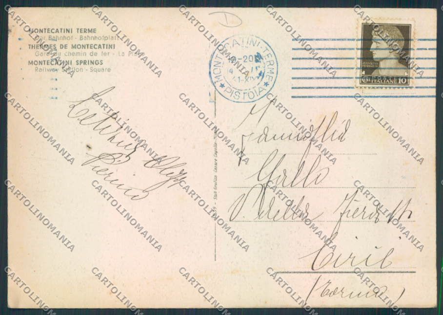 Pistoia Montecatini Stazione FG cartolina MQ2915 – retro