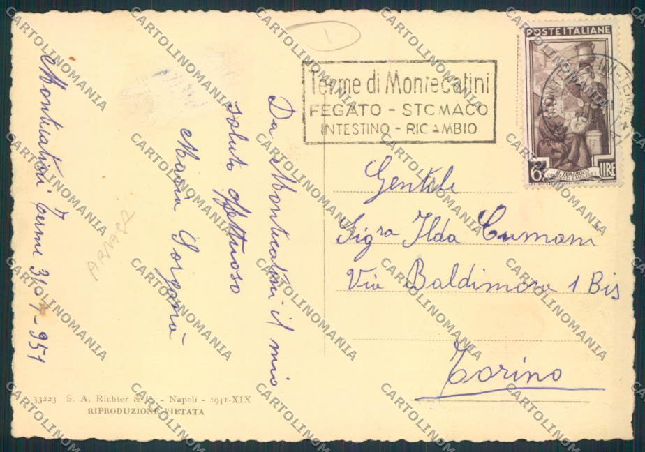 Pistoia Montecatini ABRASA FG cartolina MQ2916 – retro