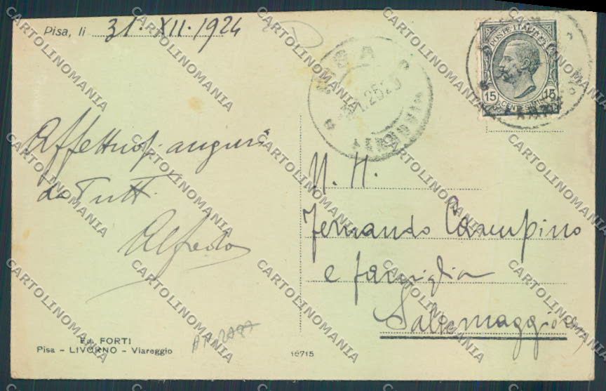 Pisa città ABRASA cartolina MQ2989 – retro