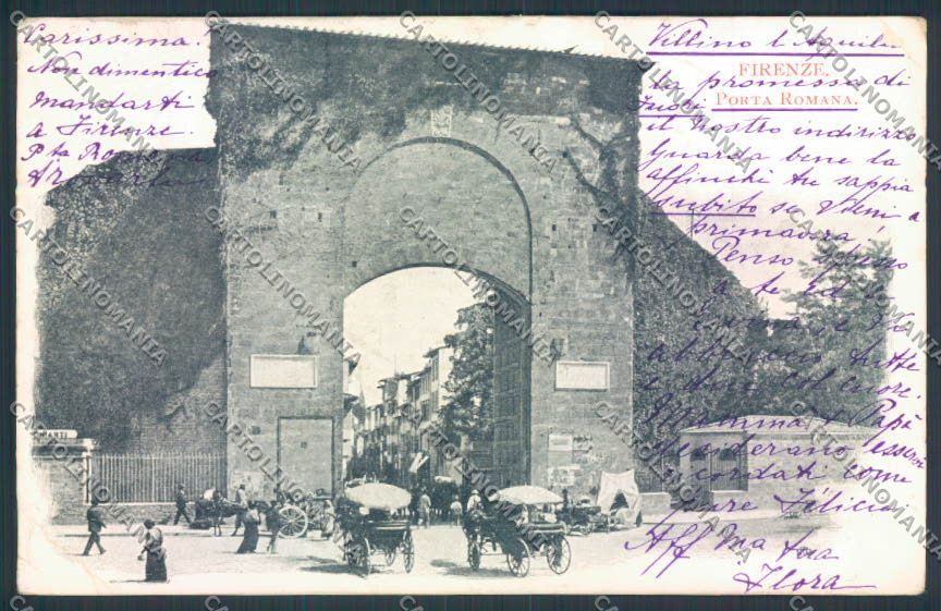 Firenze città Porta Romana PIEGHINA cartolina MQ3098 – fronte
