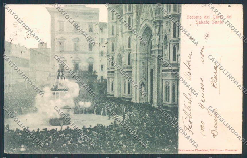 Firenze città Processione Sabato Santo cartolina MQ3102 – fronte