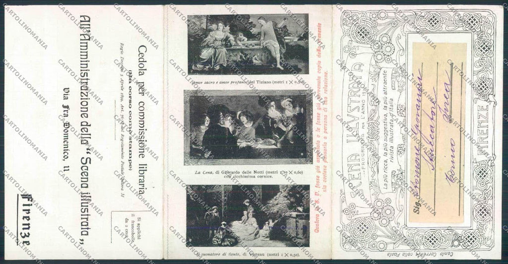 Firenze Commerciale Scena Illustrata cartolina MQ3117 – retro