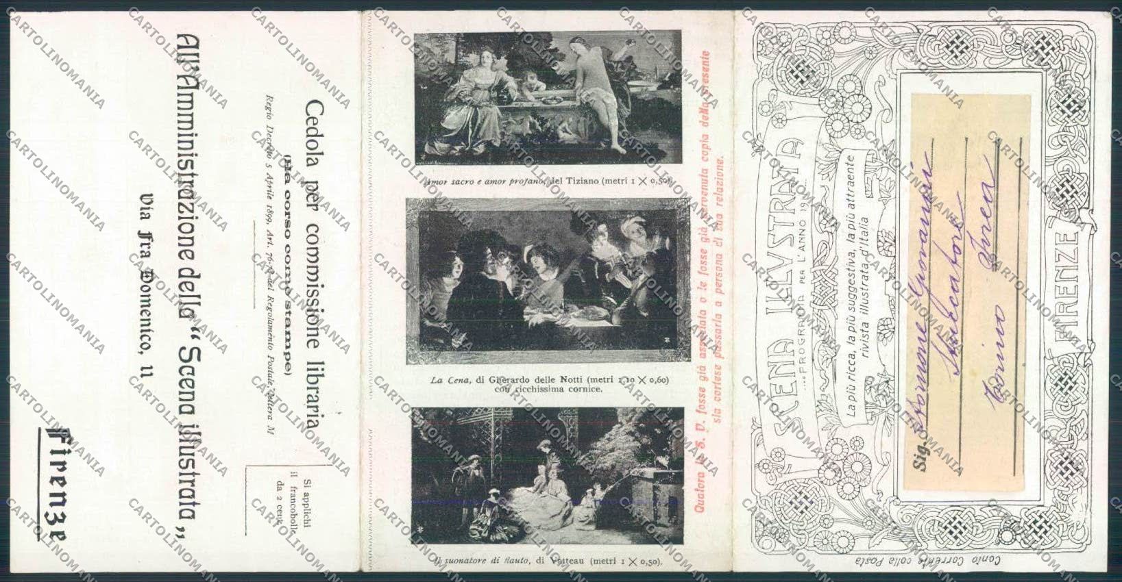 Firenze Commerciale Scena Illustrata cartolina MQ3117 – retro