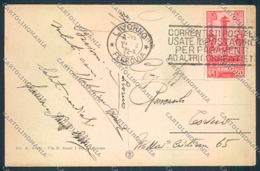Livorno città cartolina MQ3120 – retro